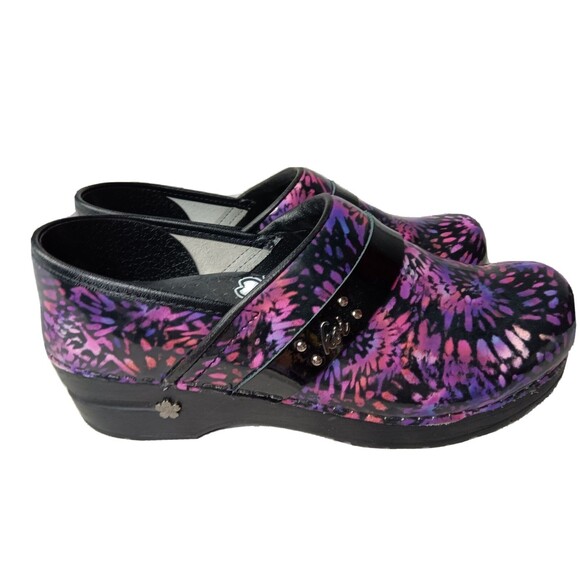 Sanita Koi Shoes Women's Size 8 Clogs Multicolor Patent Leather - Picture 2 of 8